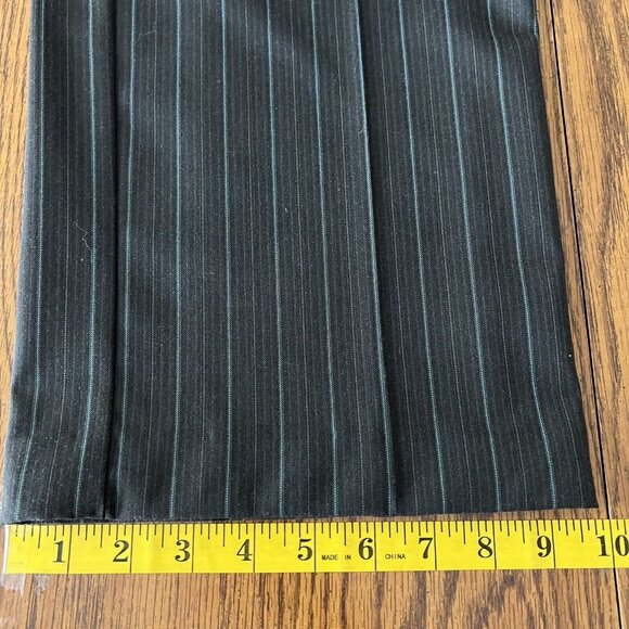 Chico's Women's Charcoal Striped Pants Size 0.5R US 6 Mid Rise Wide Leg Stretch - Picture 9 of 9